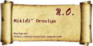 Mikló Orsolya névjegykártya